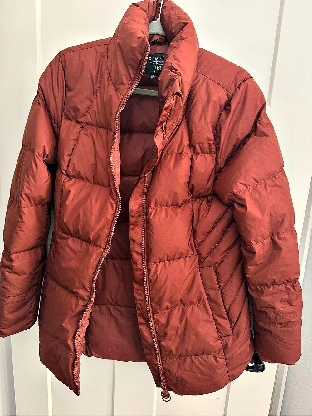 Athleta Downtown Puffer Jacket med tall decadent chocolate